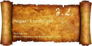 Heger Loránd névjegykártya